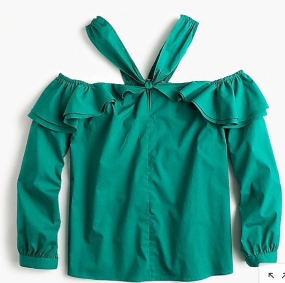 J. Crew Emerald green off shoulder top w/ straps♧